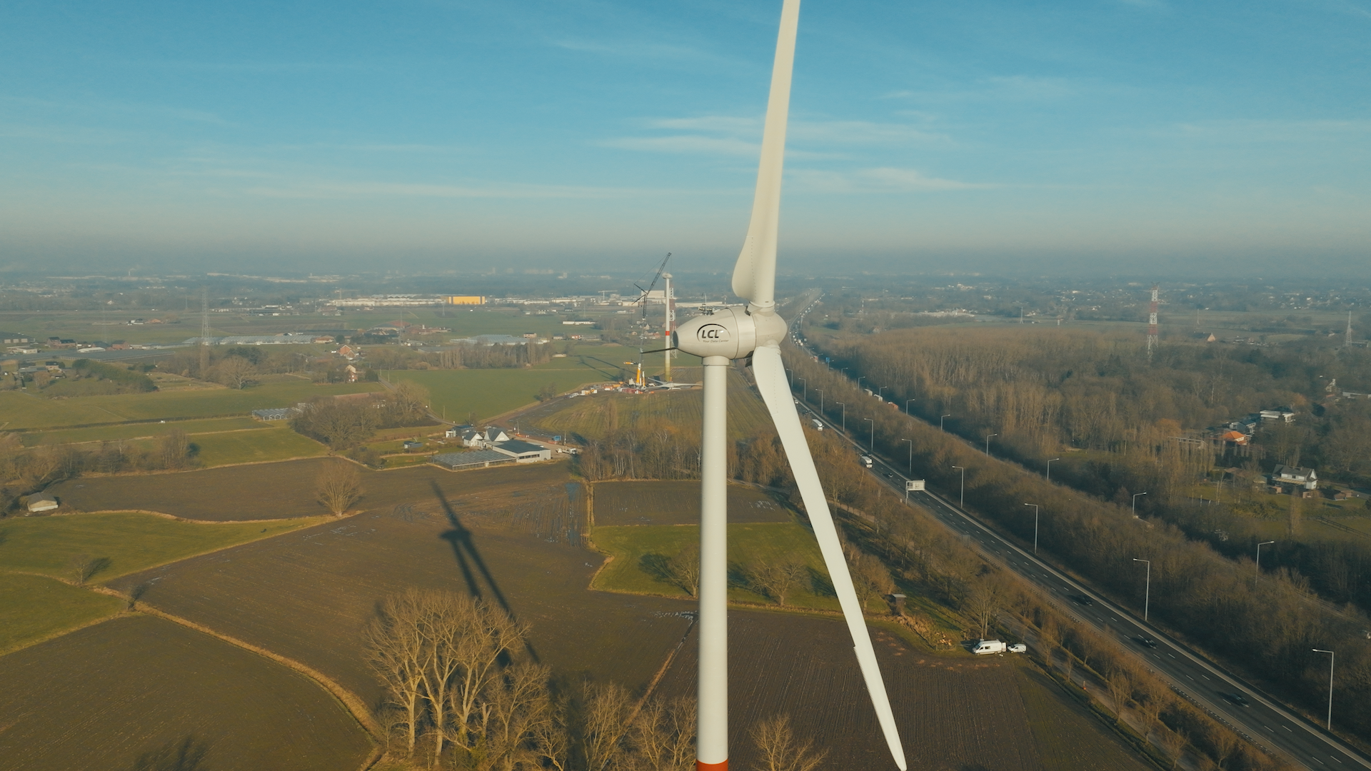 One of the three wind turbines that LCL is installing to feed green energy into the grid